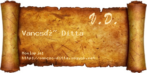 Vancsó Ditta névjegykártya